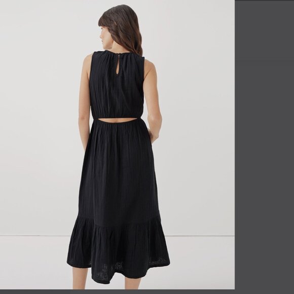 Pact Gauze Tiered Midi Dress - faded black color - Picture 2 of 5